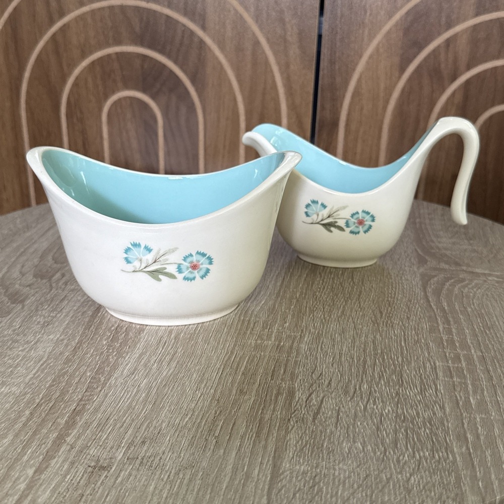 Vintage Taylor Smith & Taylor Bridal Wreath Creamer & Sugar Bowl No Lid